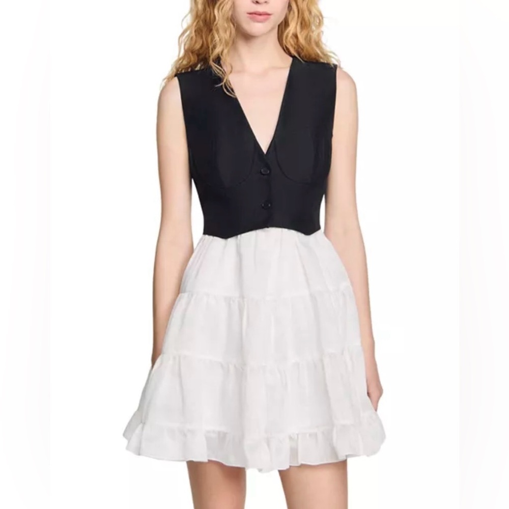 Sandro Two Tone Short Dress / Size 34
